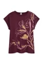 Malwee - Blusa Ampla Floral Meia Malha Plus Off White - variação: Bordô