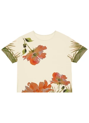 Malwee - Blusa Ampla Floral Plus Off White - MALWEE