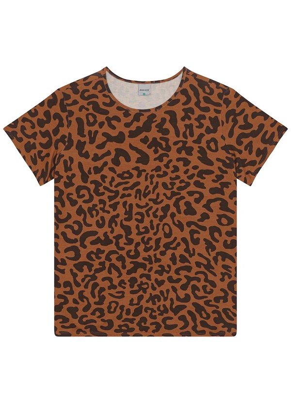 Malwee - Blusa Animal Print em Malha Plus Marrom 5
