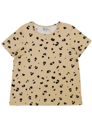 Malwee - Blusa Animal Print em Malha Viscose PlusBege - MALWEE