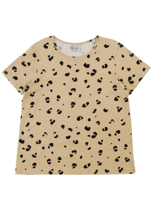 Malwee - Blusa Animal Print em Malha Viscose PlusBege