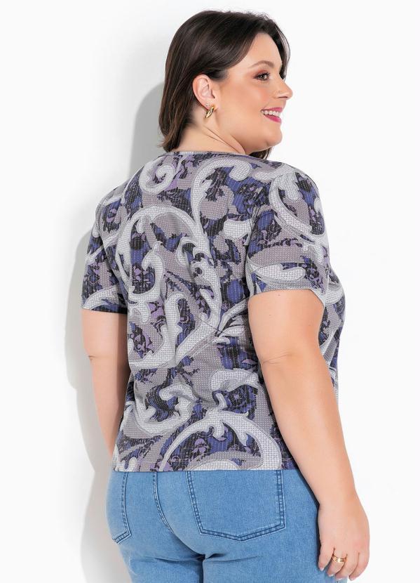Outlet - Blusa Arabescos com Franzidos Plus Size 2