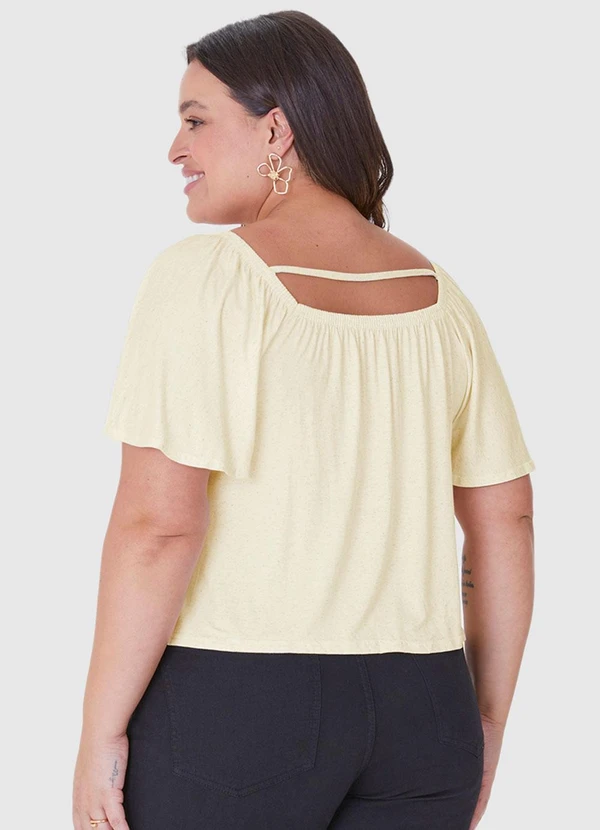 Malwee Plus - Blusa Areia Ampla em Viscolinho 2