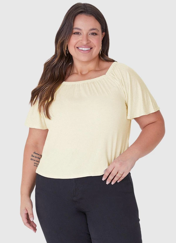 Malwee Plus - Blusa Areia Ampla em Viscolinho 4