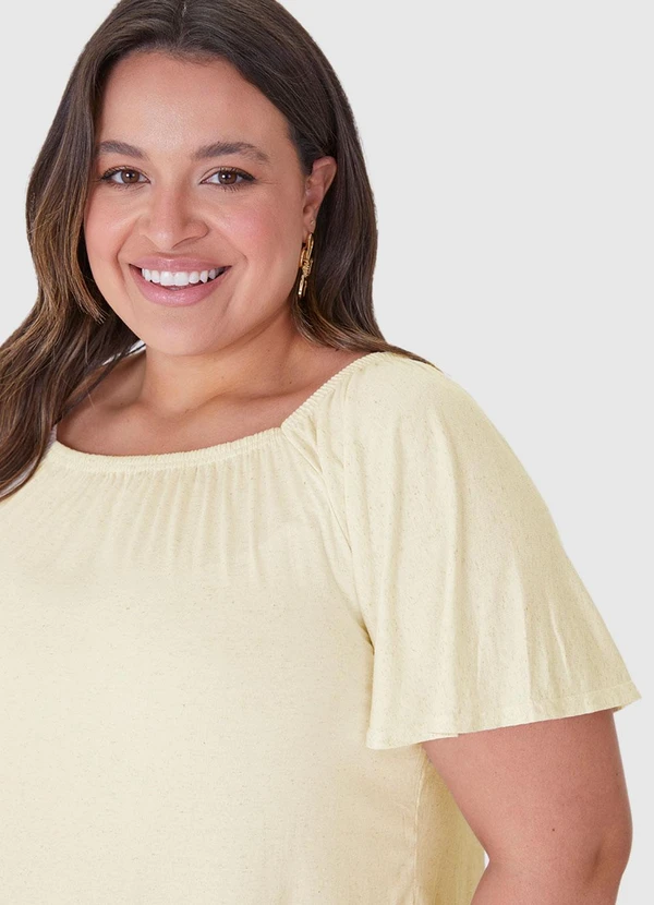 Malwee Plus - Blusa Areia Ampla em Viscolinho 5