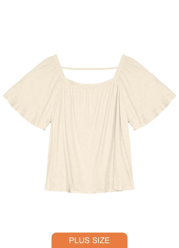 Malwee Plus - Blusa Areia Ampla em Viscolinho 6
