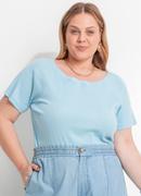 Blusa Azul Beb em Canelado
