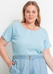 Blusa Azul Beb em Canelado