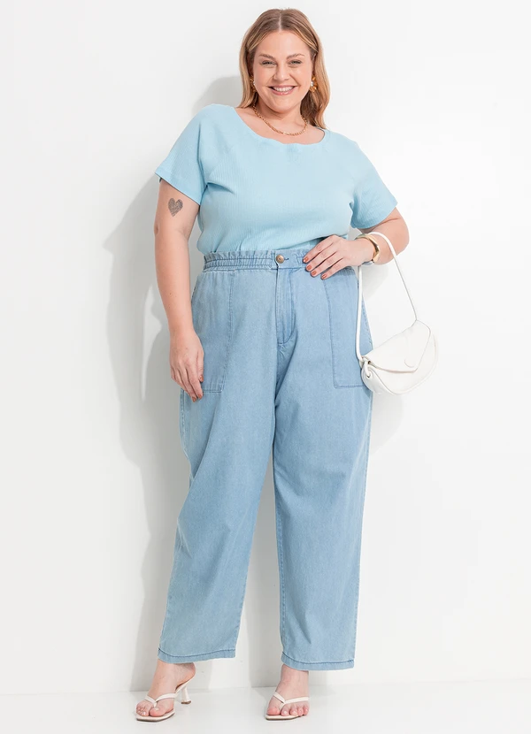 Marguerite - Blusa Azul Bebê em Canelado 6