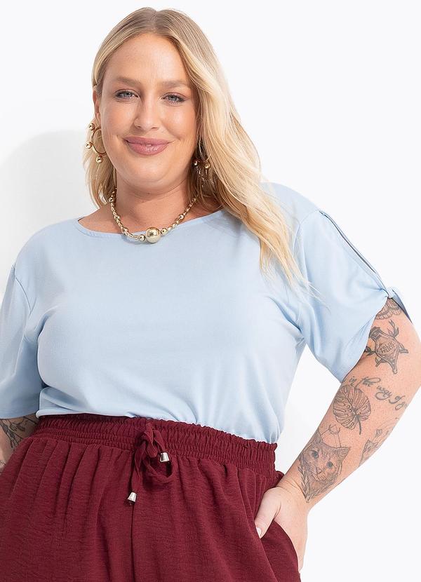 Blusa (Azul Beb�) em Malha Suede Macia