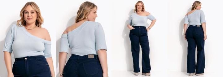 Blusa Azul Claro em Malha Suede