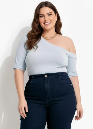 Marguerite - Blusa Azul Claro em Malha Suede - MARGUERITE