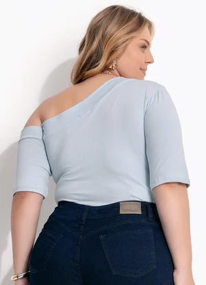 Marguerite - Blusa Azul Claro em Malha Suede - MARGUERITE