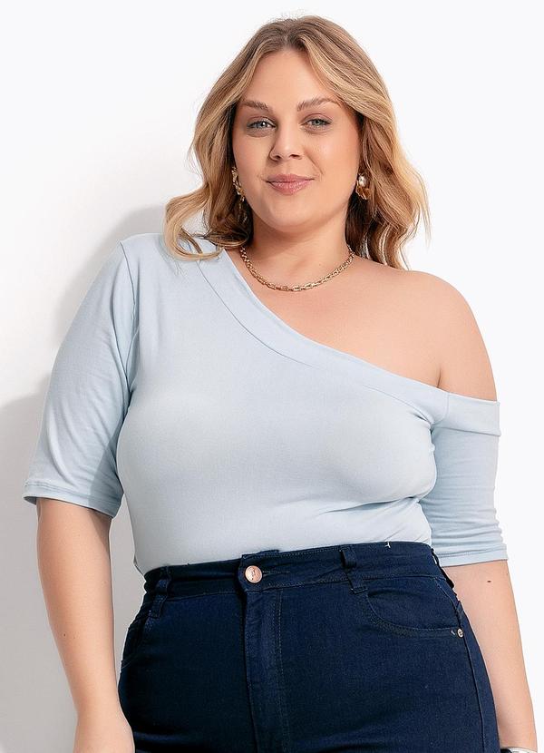 Blusa (Azul Claro) em Malha Suede