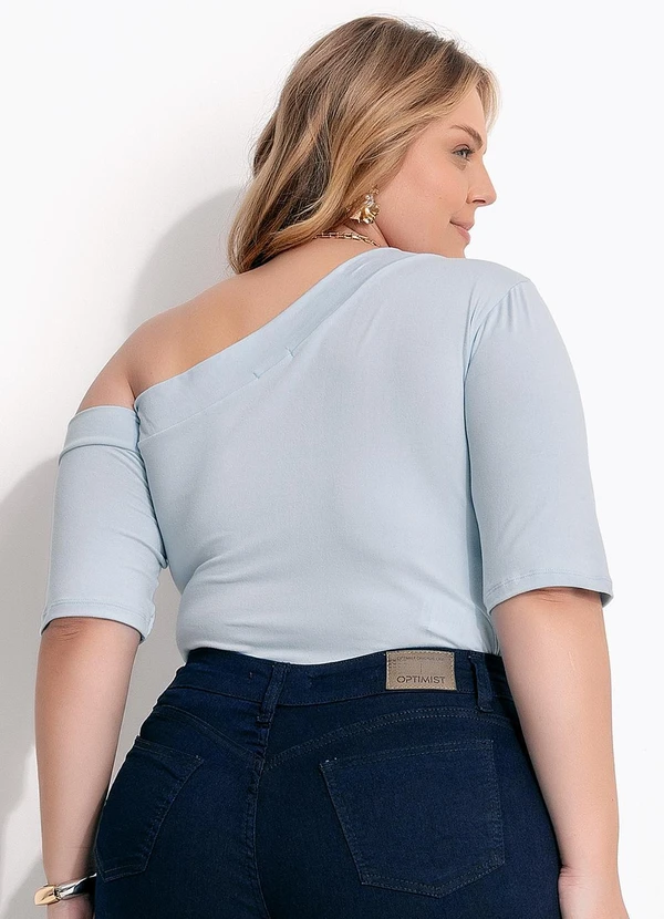 Marguerite - Blusa Azul Claro em Malha Suede 7