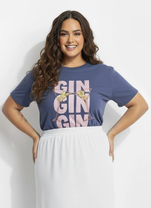 Marguerite - Blusa Azul em Algodão