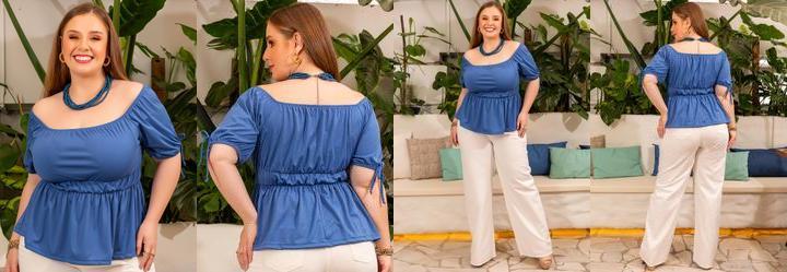 Blusa Azul em Malha