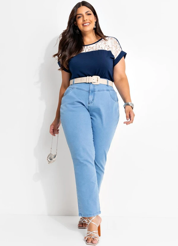 Marguerite - Blusa Azul Escuro em Malha de Viscose 3