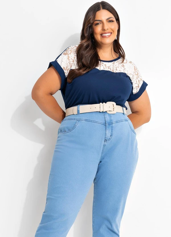 Marguerite - Blusa Azul Escuro em Malha de Viscose 6