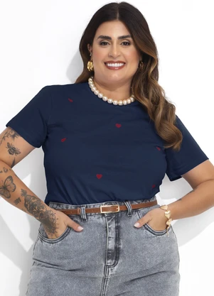 Marguerite - Blusa Azul Marinho com Bordado - MARGUERITE