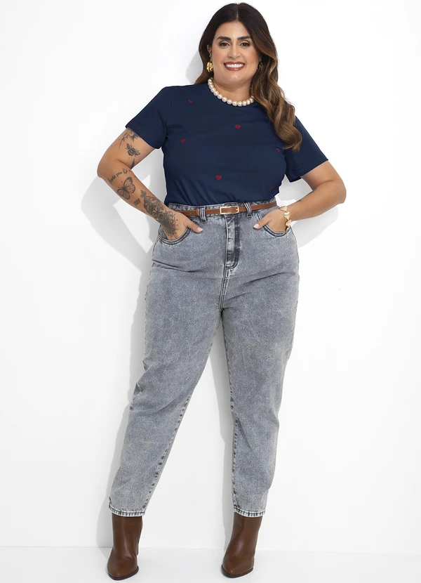 Marguerite - Blusa Azul Marinho com Bordado 3