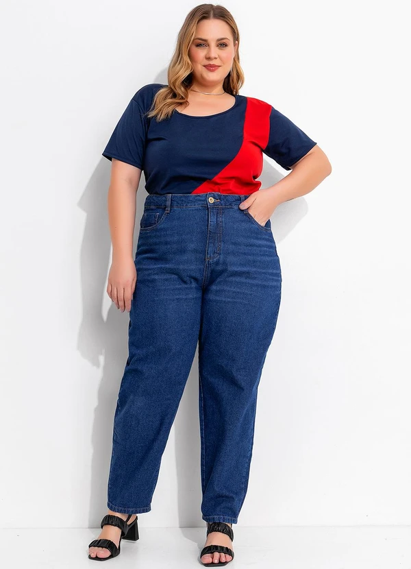 Marguerite - Blusa Azul Marinho com Recortes Contrastantes 4