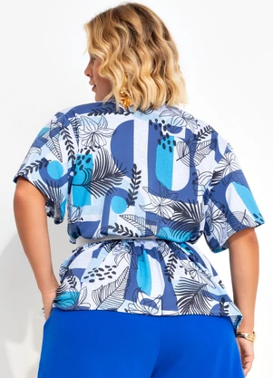 Marguerite - Blusa Azul Marinho em Malha com Elastano - MARGUERITE