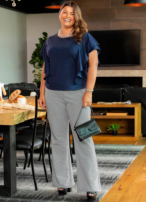 Marguerite - Blusa Azul Marinho em Malha de Algodão 2