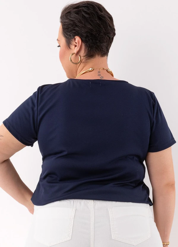 Marguerite - Blusa Azul Marinho em Malha de Poliéster 4