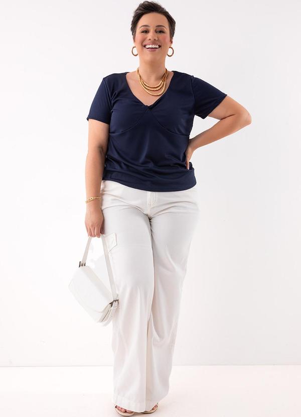 Marguerite - Blusa Azul Marinho em Malha de Poliéster 3