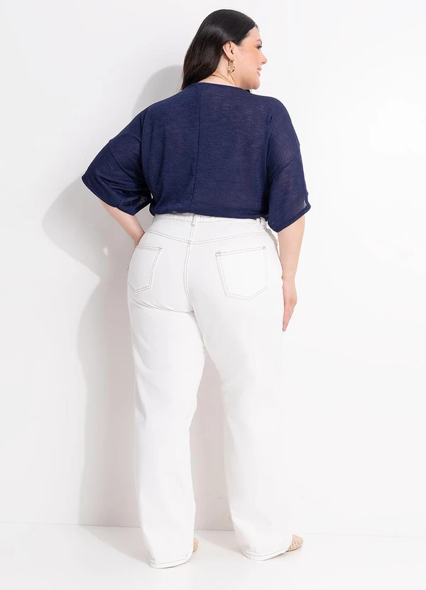 Marguerite - Blusa Azul Marinho em Malha Texturizada 7