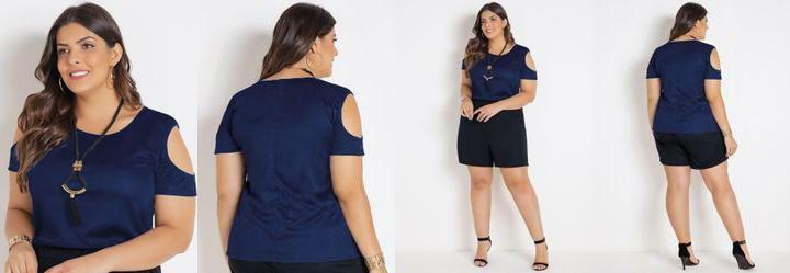 Blusa Azul Marinho em Malha