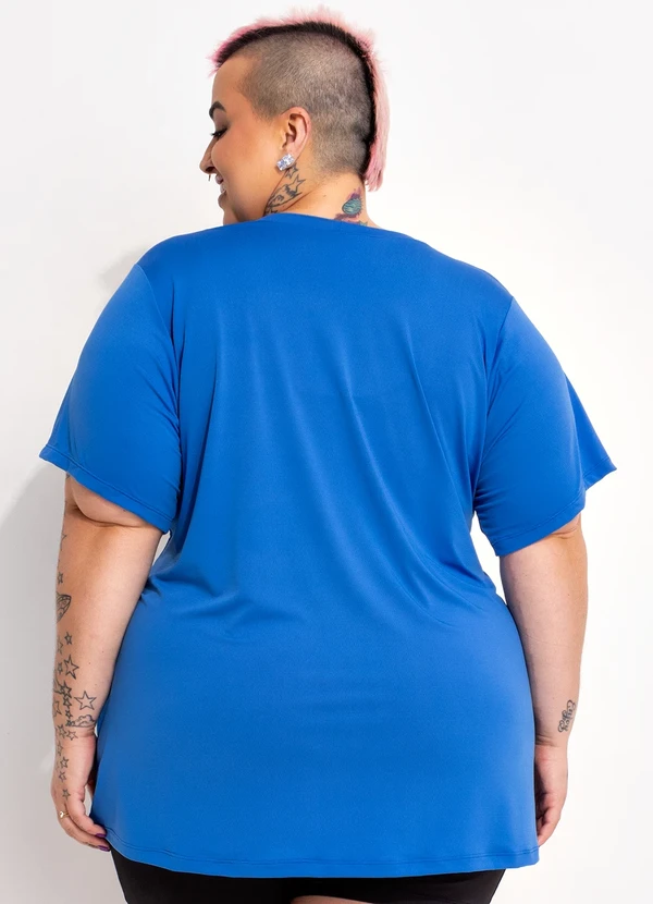 Marguerite - Blusa Azul Royal em Microfibra - Dry Fit Uv50+ 2