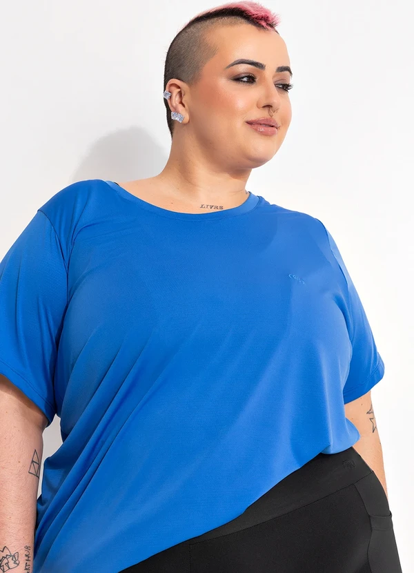 Marguerite - Blusa Azul Royal em Microfibra - Dry Fit Uv50+ 7