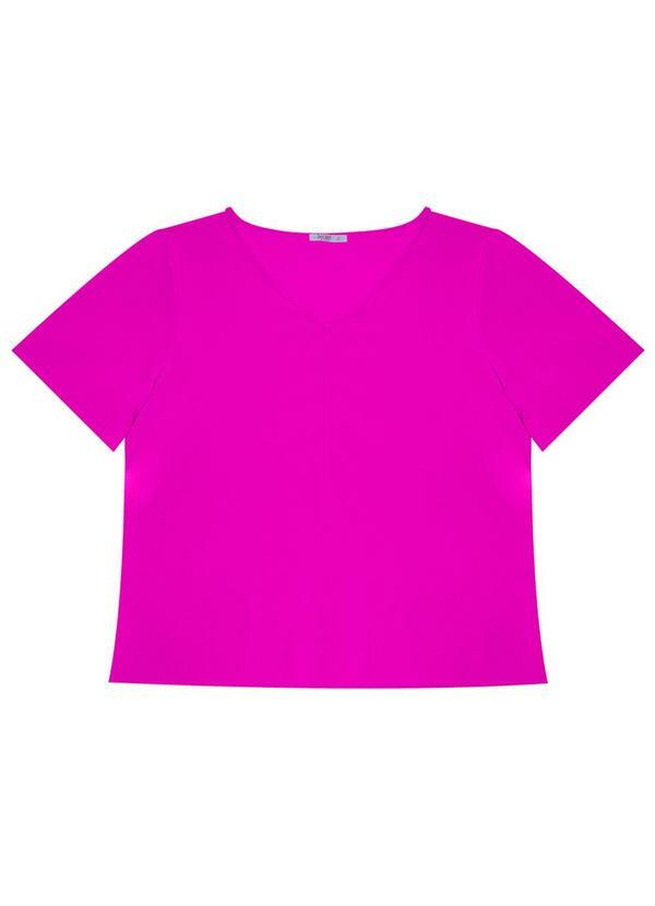 Secret Glam - Blusa Básica Decote V Feminina Rosa 1