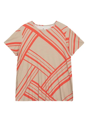 Malwee - Blusa Básica Geométrica Bege - MALWEE