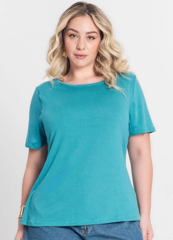 Infinita Cor - Blusa Básica Plus Azul