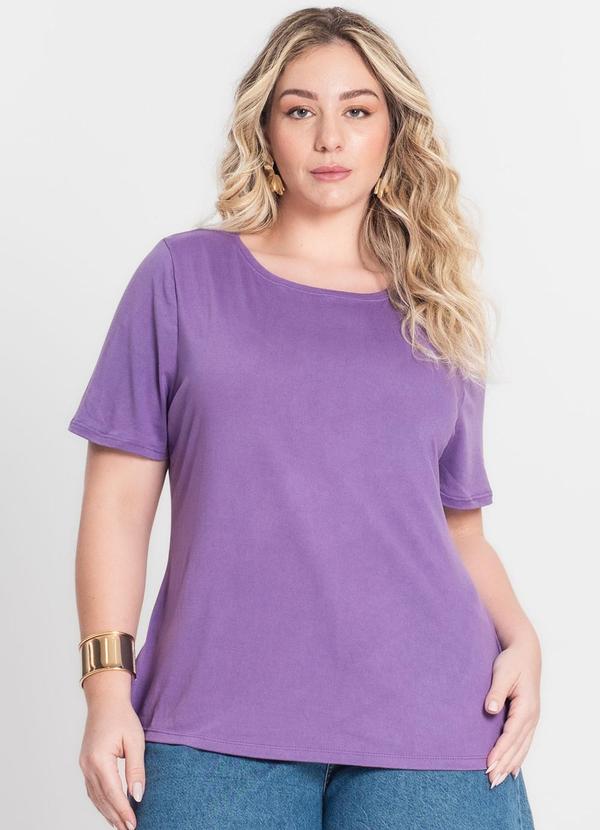 Infinita Cor - Blusa Básica Plus Infinita Cor Roxo