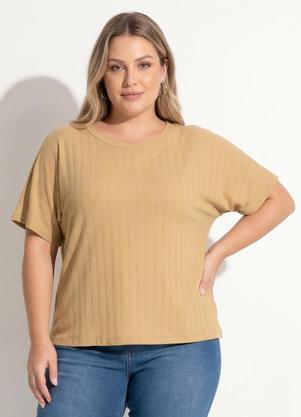 Blusa (Bege) em Malha Canelada Modal
