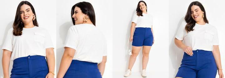 Blusa Bege em Malha de Algodo