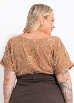 Marguerite - Blusa Bege em Malha Texturizada - MARGUERITE