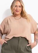 Blusa Bege em Tecido Leve