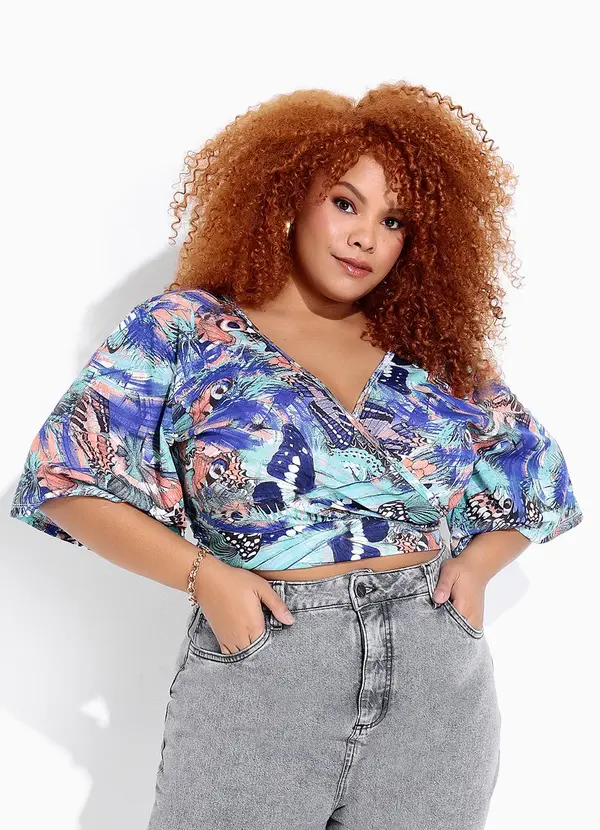 Marguerite - Blusa Borboleta Abstrata 1