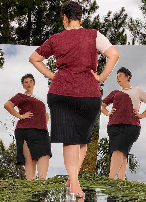 Marguerite - Blusa Bordô em Malha Botone 1