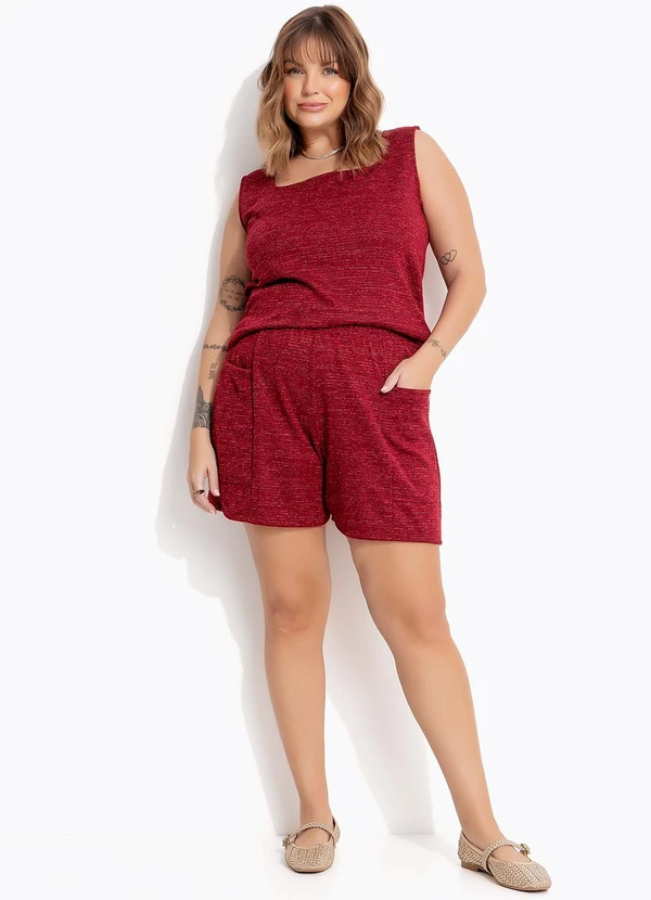 Marguerite - Blusa Bordô em Malha com Lurex 11