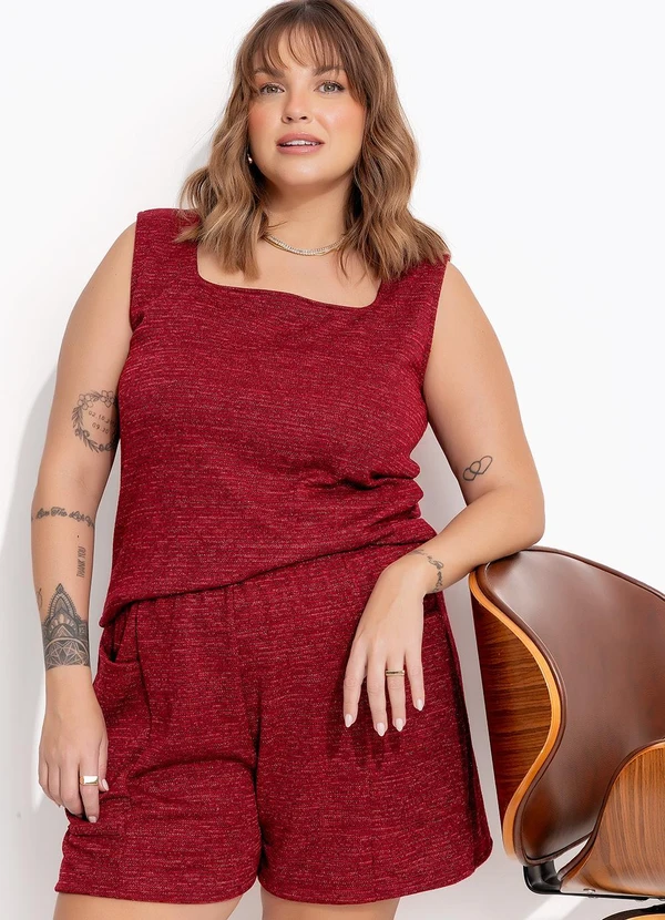 Marguerite - Blusa Bordô em Malha com Lurex 12