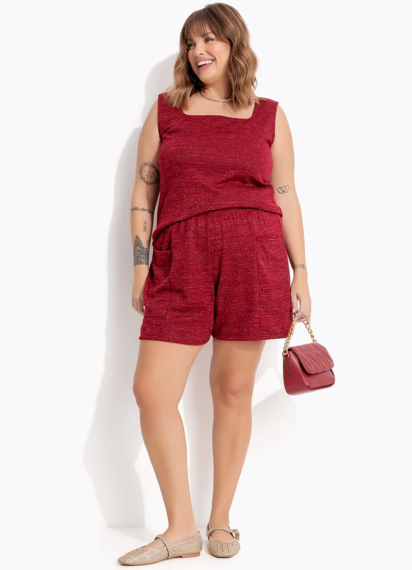 Marguerite - Blusa Bordô em Malha com Lurex 6