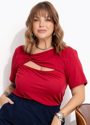 Marguerite - Blusa Bordô em Malha de Viscose - MARGUERITE