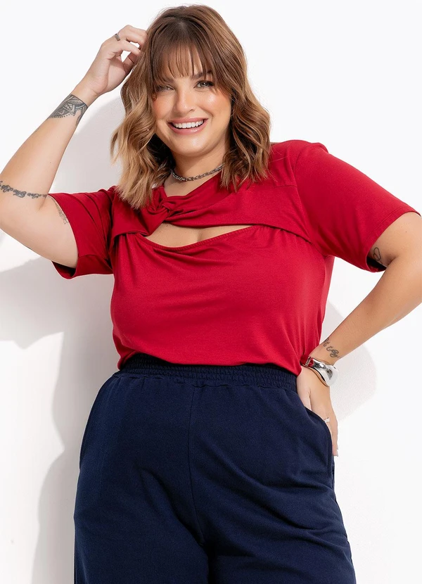 Marguerite - Blusa Bordô em Malha de Viscose 8