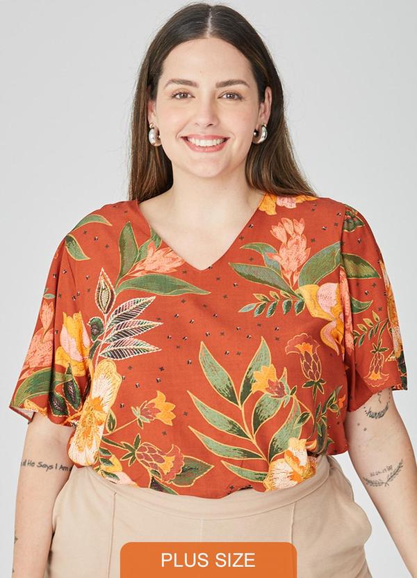 Malwee - Blusa Box Feminina em Viscose Plus Bordô